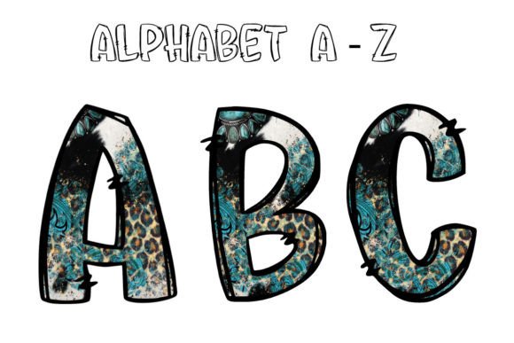 Alphabet Letters Doodle Gemstone Cowhide: A Designer’s Practical Asset