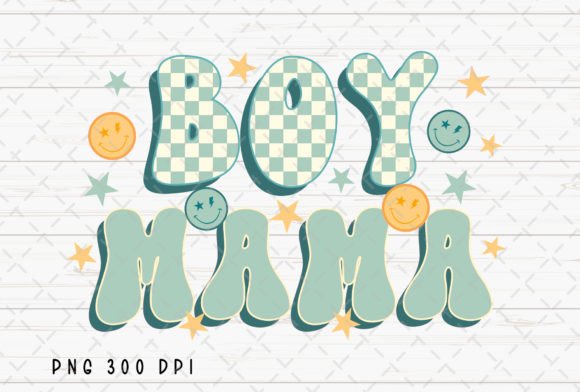 Boy Mama Retro Mom Checkered Smiley PNG: A Fresh Take on a Classic Vibe