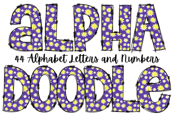 Daisy Purple Doodle Alphabet Letters: A Playful Creative Font