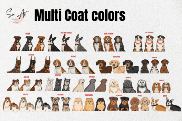 Dog Clipart Dog Bundle: Top 23 Breeds for Creative Projects