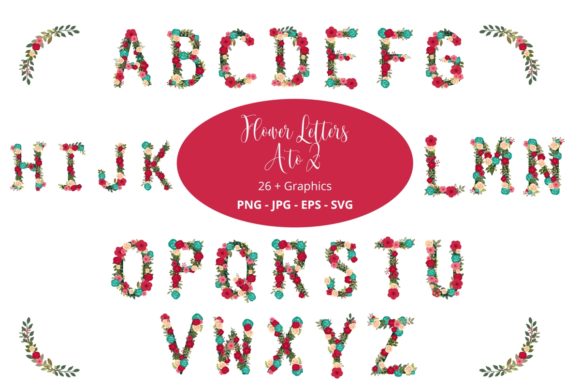 Elevate Your Designs with Florals Alphabet Clipart