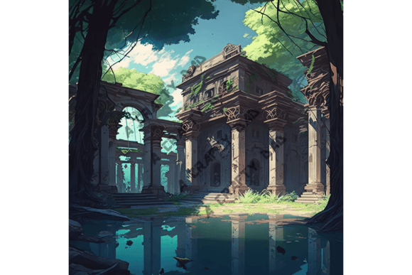Explore the Anime Ancient Ruins Background VOL 35