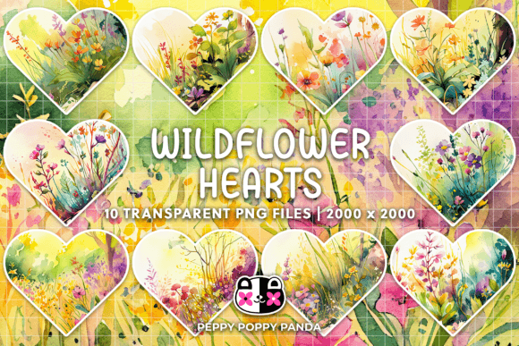 Infuse Your Designs with Nature: A Guide to Bright Spring Wildflower Hearts Clipart