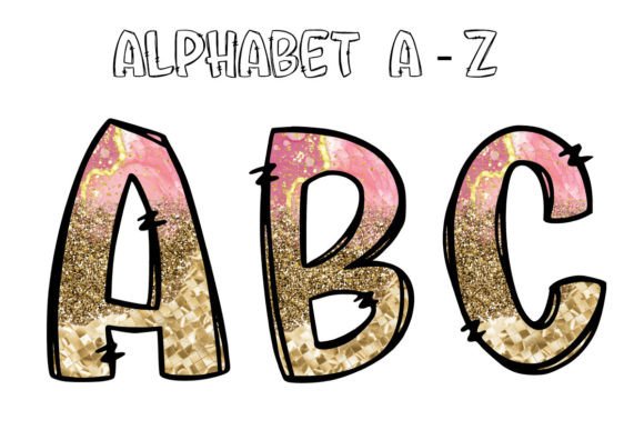 Pink Marble Doodle Alphabet Letters: A Design Asset for Modern Creators