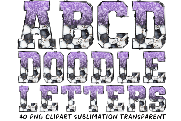 Purple Glitter Soccer Alphabet Doodle: A Creative Toolkit