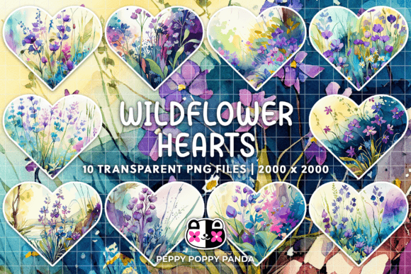Purple Wildflower Heart Clipart: A Designer's Versatile Asset