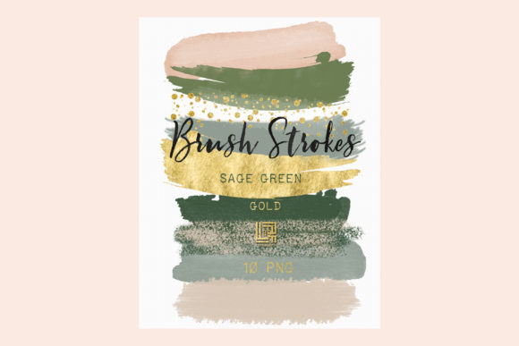 Sage Green & Gold Glitter Brush Strokes: Elevate Your Designs