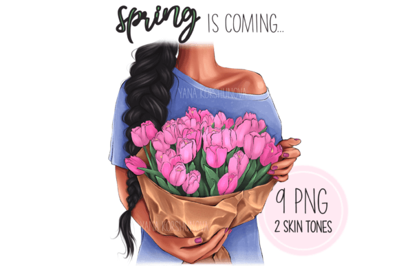 Spring is coming... with Fashion Spring Girl Clipart