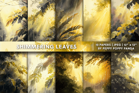 Unlocking Versatility with Shimmering Leaves Digital Paper
